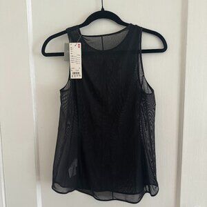 Uniqlo x Mame Kurogouchi Black Sheer Tank Top, size L